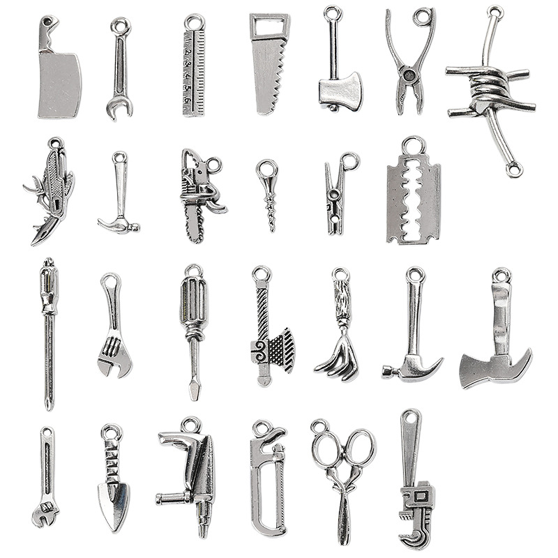 Сделай сам ретро аксессуары для ювелирных изделий из цинкового сплава ключи цепь бензопила подвеска прямая продажа A800609