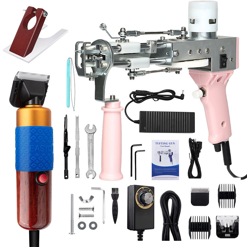 Cross-Border Tufting Gun Tufting Gun Two-In-One Tufting Gun Electric Clipper Set High Quality Carpet Gun Manufacturer