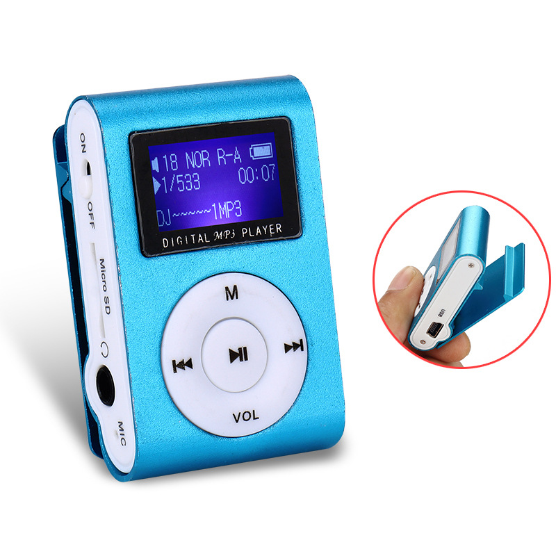 Metal with screen card with screen MP3 iron clip mini rack mp3 with screen card new mp3 player