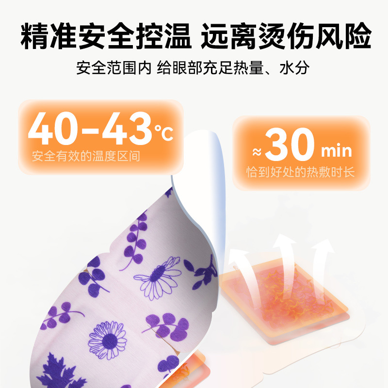 Chinese Style Eye Mask to Relieve Eye Fatigue Steam Hot Compress Ice Compress Self-Heating Steam Lutein Sleep Eye Patch