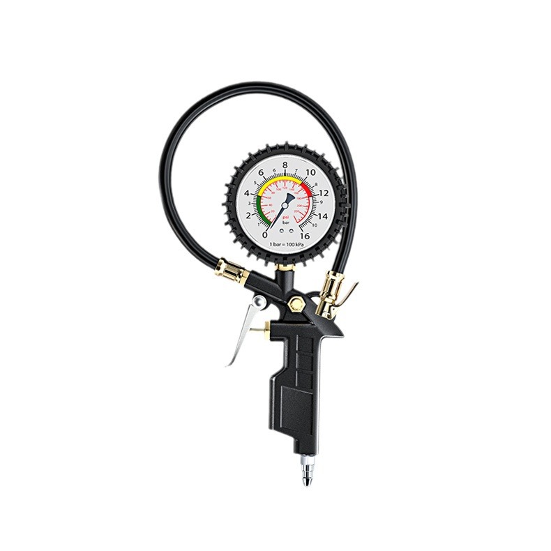 Yiju Digital Display Tire Pressure Gauge Automobile Inflatable Head Inflatable Nozzle Connector Bicycle Motorcycle Inflatable Nozzle with Pressure Gauge