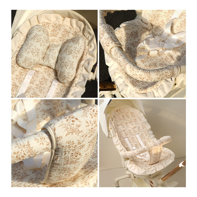 Four Seasons Baby Stroller Mat Walking Baby Artifact Cushion Summer Summer Summer Mat Baby Stroller Mat Pill Ya Accessories Breathable Cotton Yarn