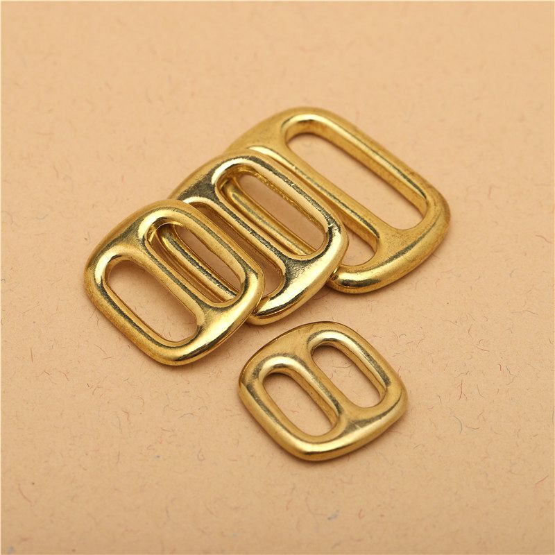 Pure Brass seamless Japanese buckle shoulder strap adjustable buckle copper Japanese ring DIY handmade leather bag belt accessories