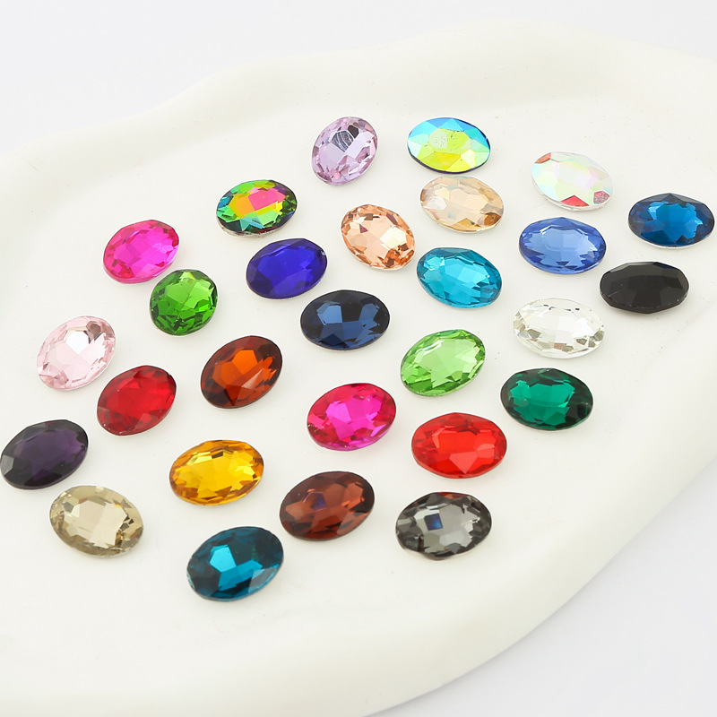 in stock wholesale pointed bottom oval rhinestone shaped glass drill diy crystal handmade nail paste diamond accessories