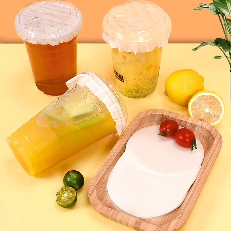 Disposable Milk Tea Leak-proof Paper Coffee Drink Sealing Paper Soybean Milk Sealing Cup Film Special Anti-overflow Paper for Takeaway Milk Tea