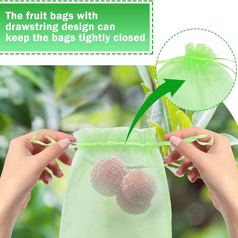 Amazon Fruit Protection Mesh Bag with Drawstring Fruit Protection Bags Bird-Proof and Insect-Proof Mesh Bag