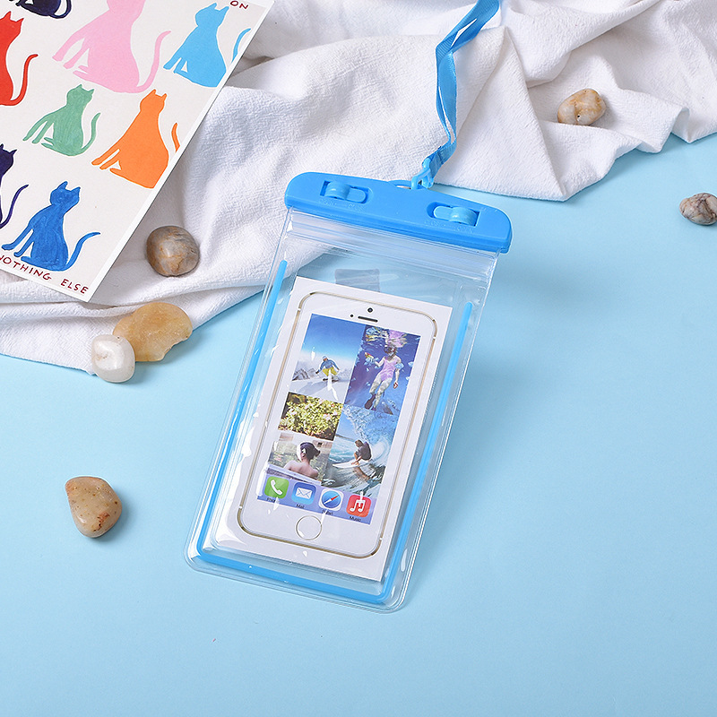 Pvc Mobile Phone Waterproof Bag Manufacturer, Touch Screen Compatible, Outdoor Swimming, Lanyard Available, Plastic Transparent Luminous Diving Bag, Portable
