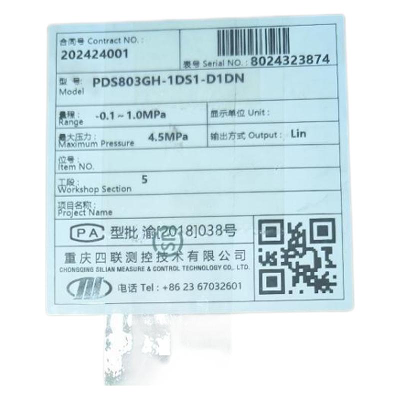 Chongqing Chuanyi Pressure Transmitter PDS803GH-1DS1-D1DA