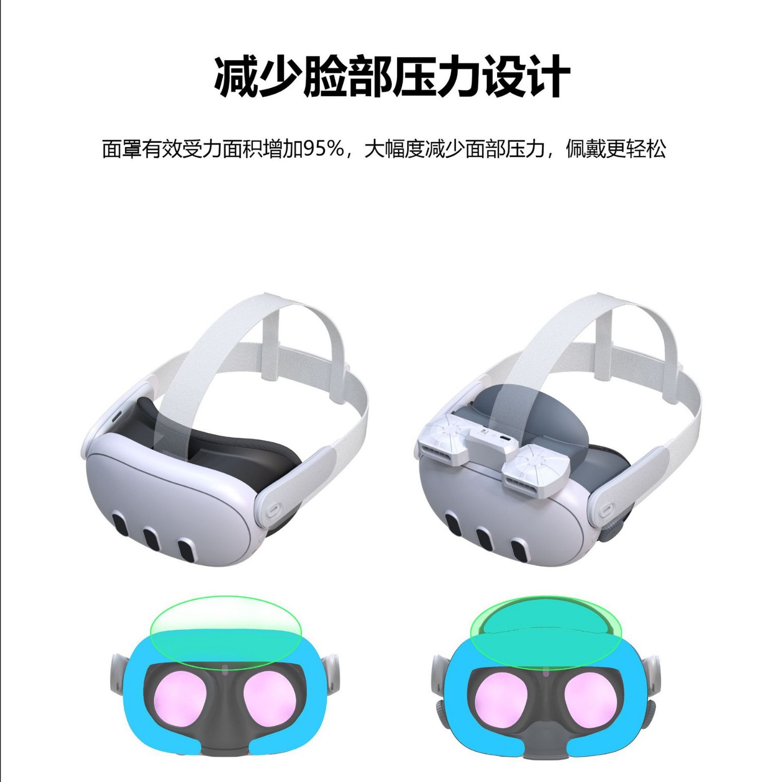 Fiit Vr X3 Mask Meta Quest 3 All-In-One Mask Accessories Radiator Dual Fan Pulsator Decompression