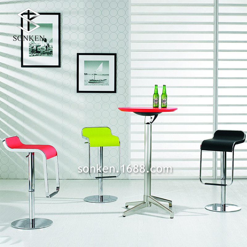 Aluminum Alloy Folding Table ABS Tabletop Tea Room Small Apartment Household Balcony High-foot Table