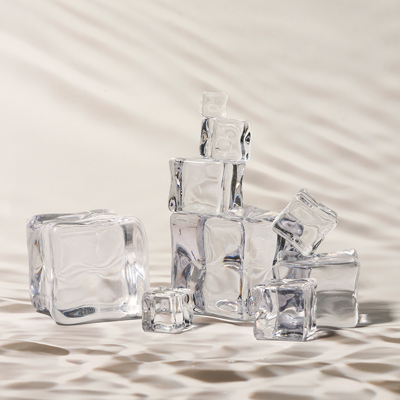 Acrylic fake ice cube Simulation Ice Cube irregular transparent square plastic crystal stone bar shooting props