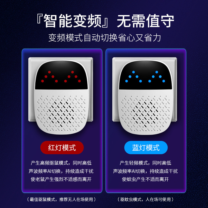 New Ultrasonic Mouse Repeller Ai Intelligent Sonic Pulse Resonance Mosquito Repellent High-Power Ultrasonic Mosquito Repellent