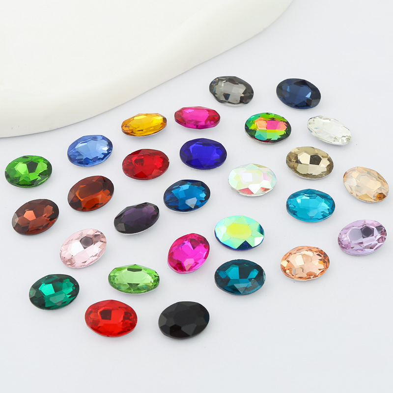 in stock wholesale pointed bottom oval rhinestone shaped glass drill diy crystal handmade nail paste diamond accessories