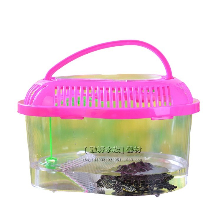 Acrylic Transparent Plastic Turtle Box Pet Box Breeding Box Small Ecological Goldfish Tank Transport Box Turtle Tank