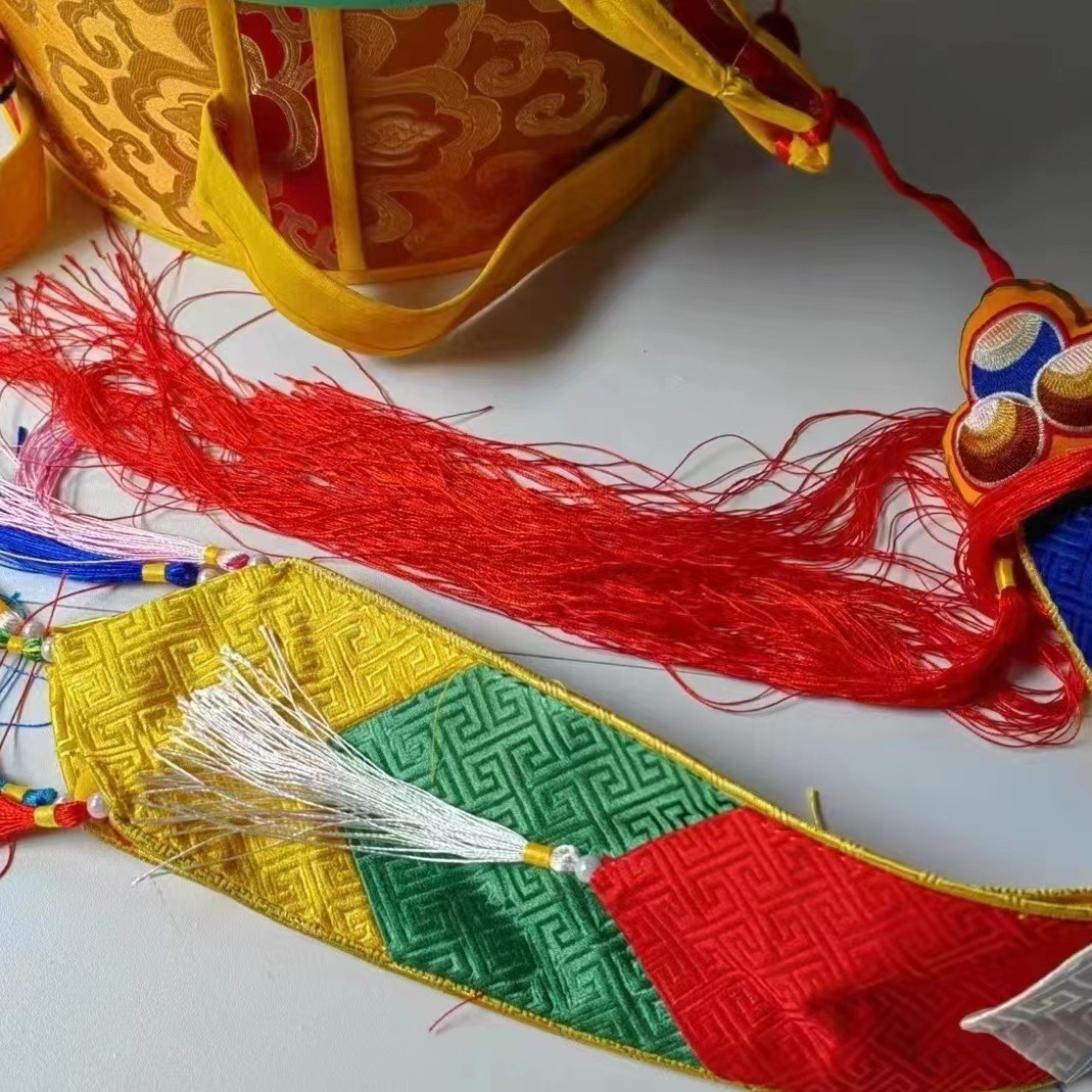 Nepal Handmade Round Hand Drum Oak Drum Sheepskin Soft Hammer Xizang-style Hand Drum Giving Drum Set Big Drum Black