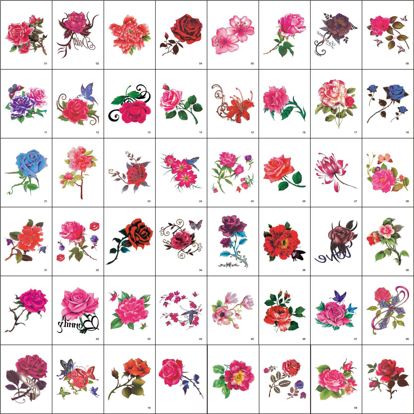 New 3D Tattoo Sticker Women's Waterproof Long-lasting Realistic Black Rose Flower Butterfly Small Fresh Tattoo Sticker