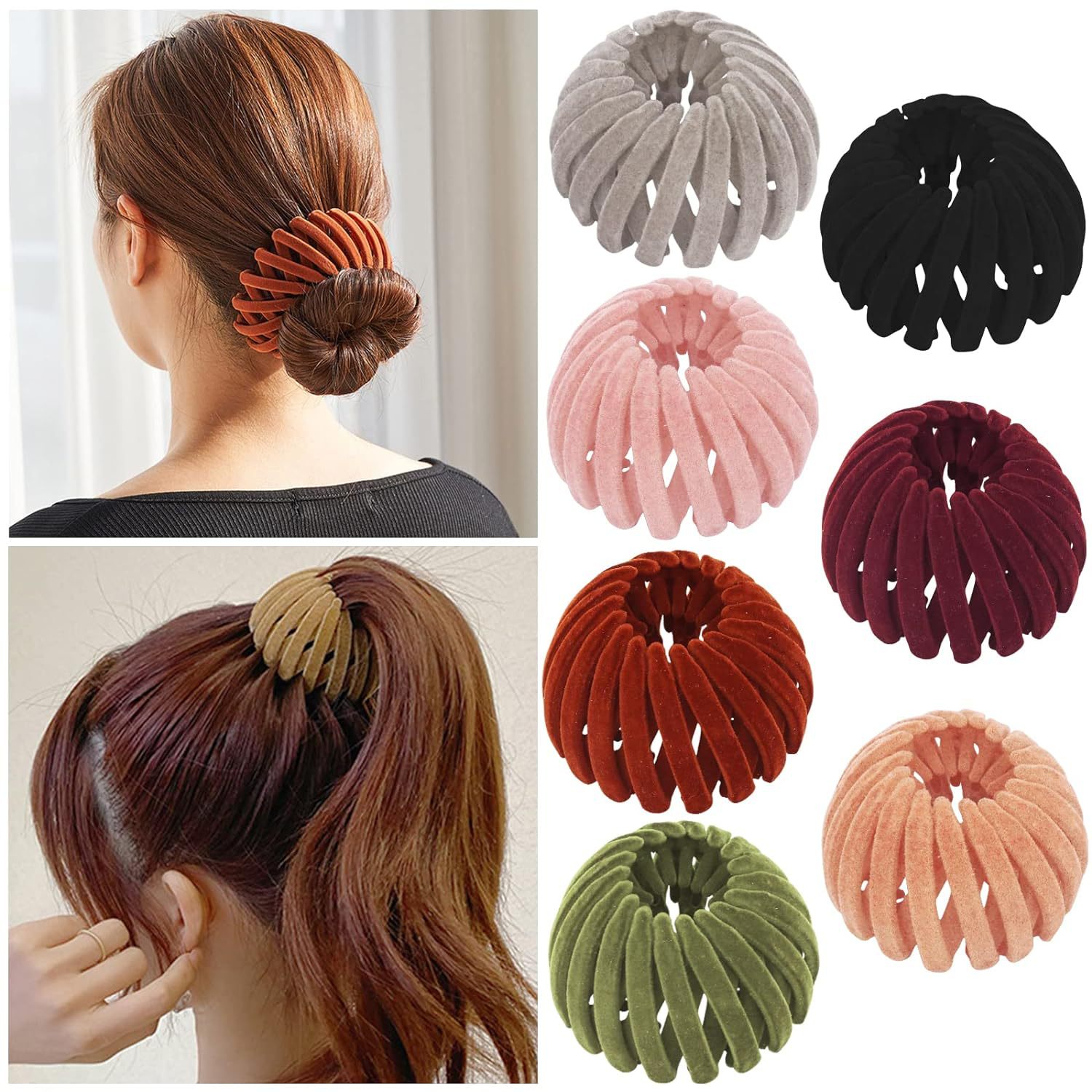 Korean Ball Hair Clip Female Bird's Nest Hair Twister High Ponytail Fixed Hair Ring Lazy Grab Clip Flocking Hair Accessories Wholesale