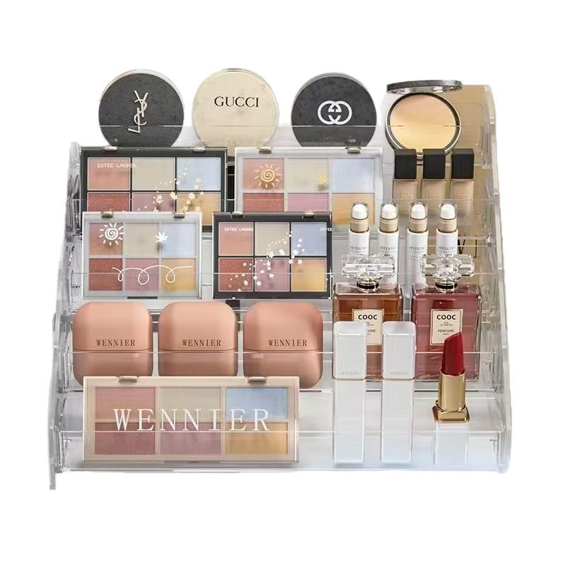 Acrylic Display Stand Transparent Desktop Box Storage Box Ladder Shelf Storage Box