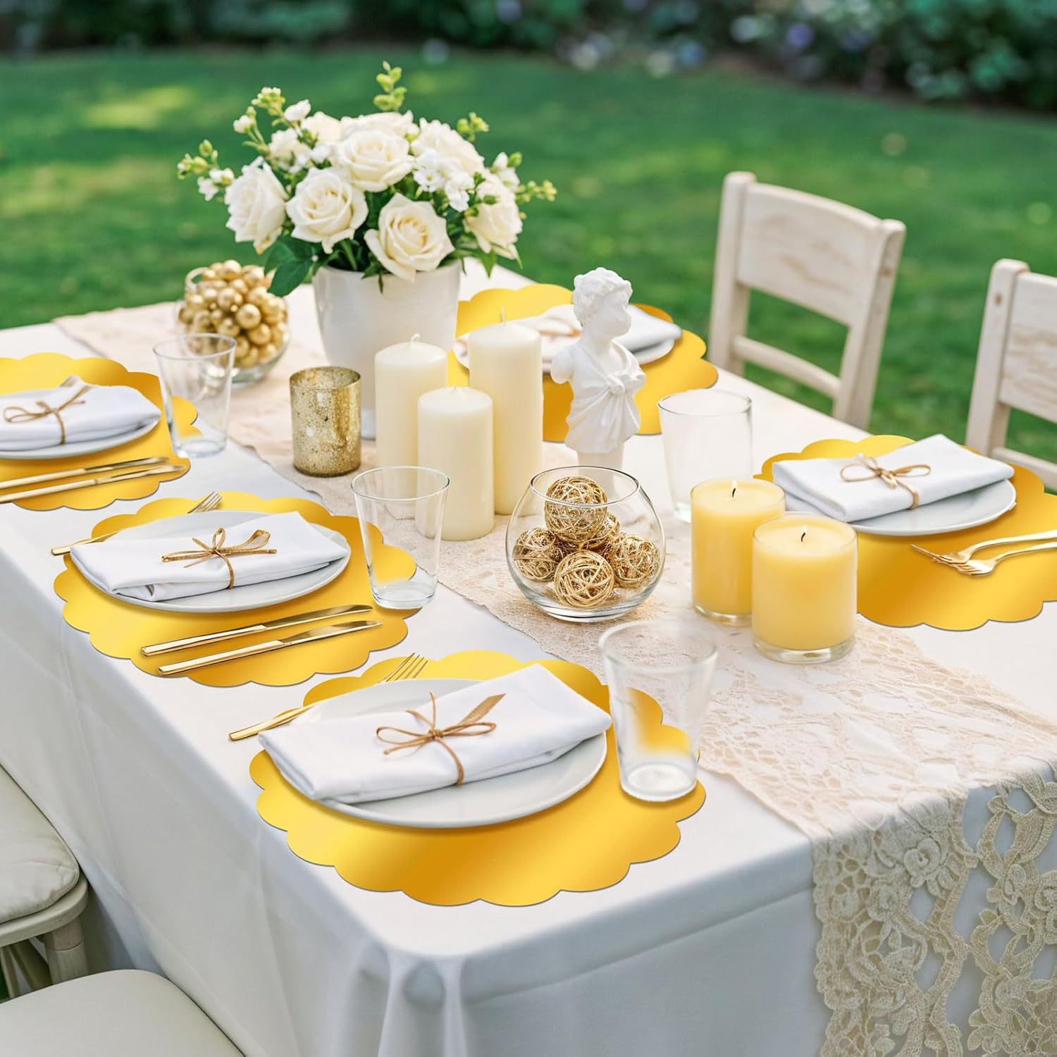 Кросс-бордовые бумажные подставки Golden Flower для праздничных столов, свадебных банкетов, ужинов