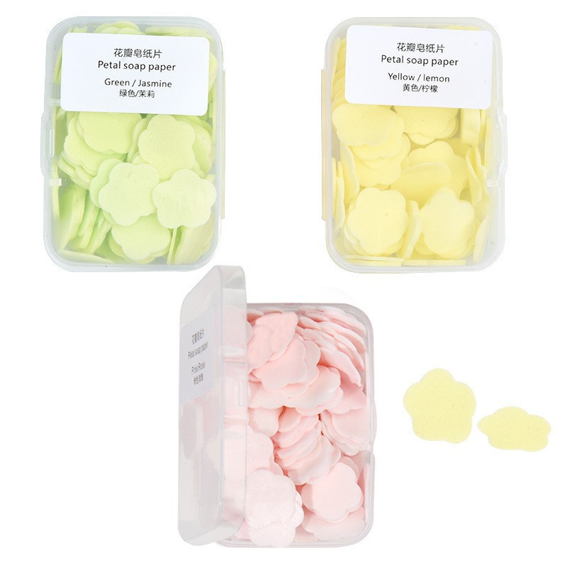 Disposable Soap Flakes Travel Portable Soap Paper Soap Flakes Students and Kidsren Carry Petal Hand Washing Flakes