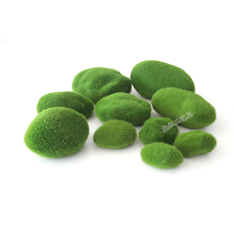 Simulated Moss Stone Delicate Flocking Ball Micro Landscape Layout Window Moss Stone Bonsai Placement Decoration