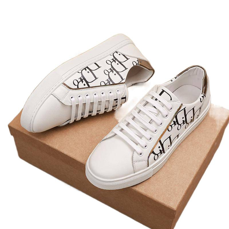 New Casual Shoes, New European Version, First Layer Cowhide Sole, Trendy Sneakers, White Shoes P