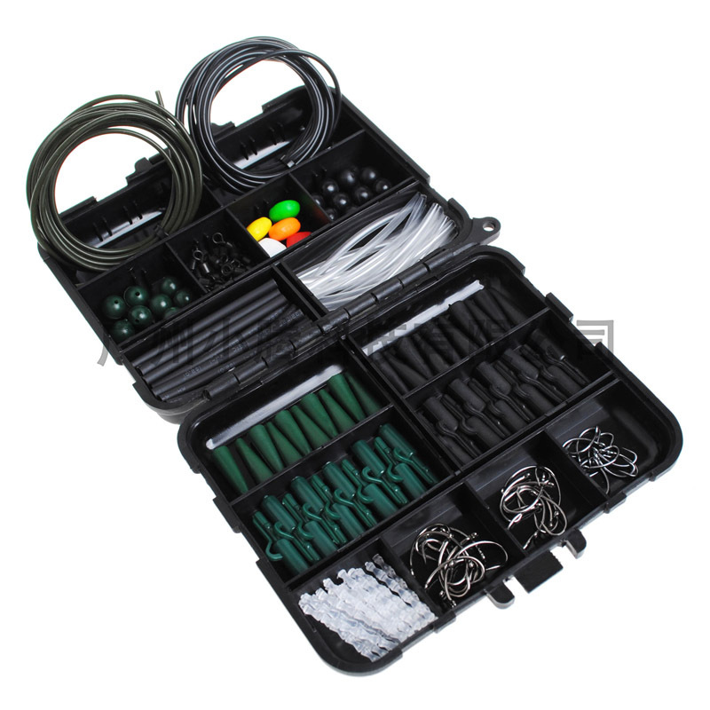 314-Piece Fishing Tackle Accessory Set Boxed Carp Fishing Tackle Shrink Tubing Corn Pellets Fish Hooks Figure-Eight Rings Combination