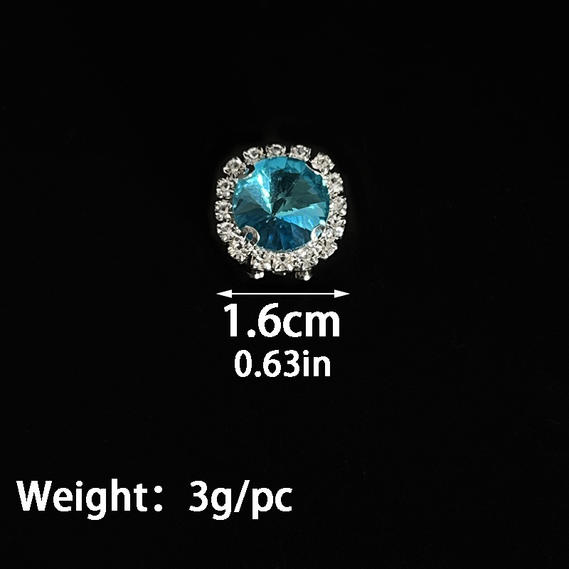 Light luxury exquisite round glass diamond high heel shoes clip fashionable all-match detachable shoes buckle wedding shoes buckle shoes accessories