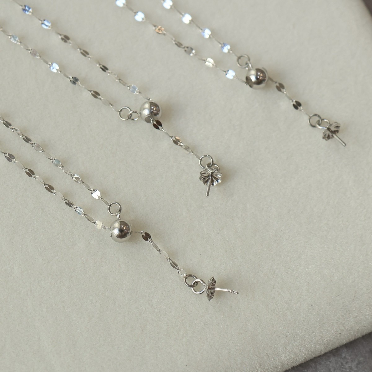 Pt900 Platinum Accessories Platinum Tile Y-Shaped Necklace Regulator Adjusts Length and Length with 8-9mm 045Wyp