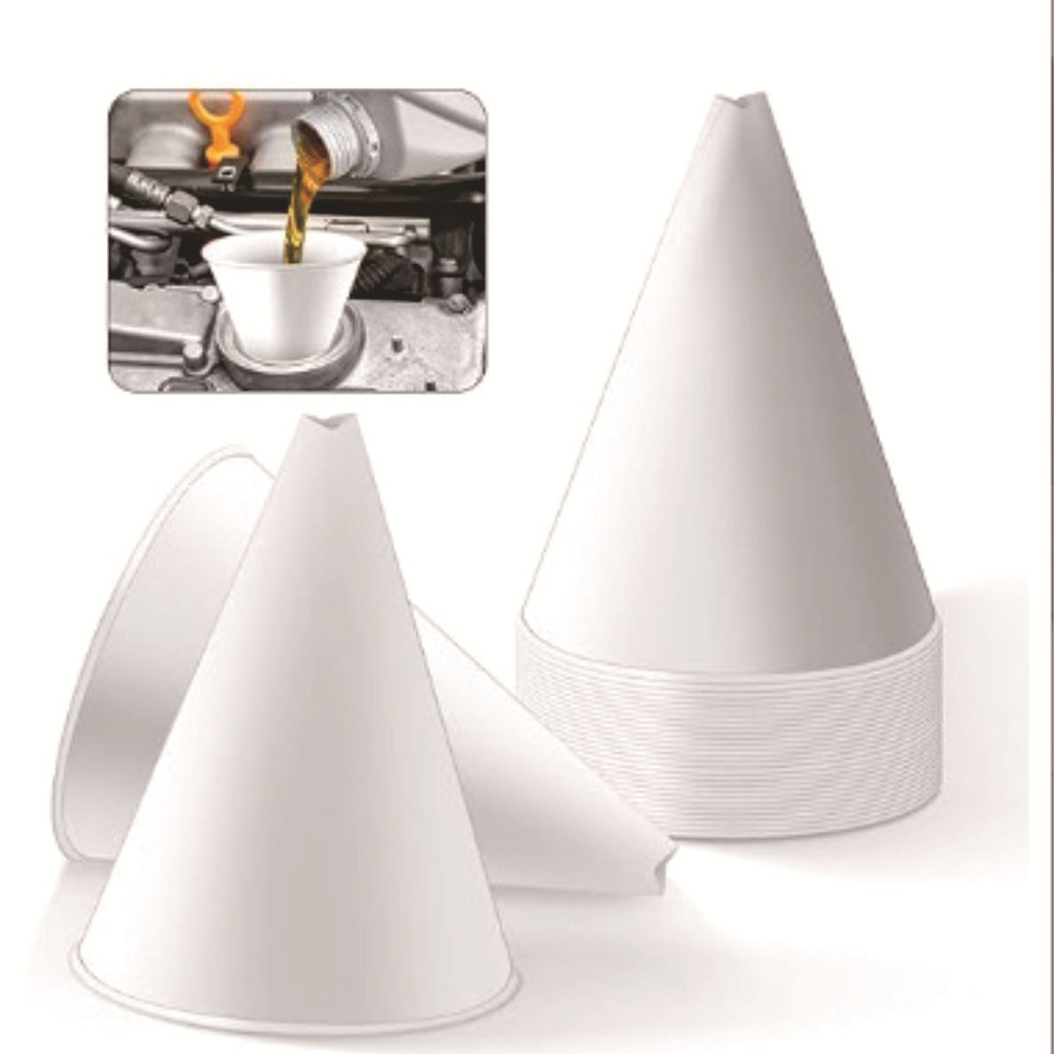 Cross-Border Disposable Oil Funnel Paper Cup Foldableing Liquid Funnel Perfume Essential Oil Funnel Oil Sauce Vinegar Funnel