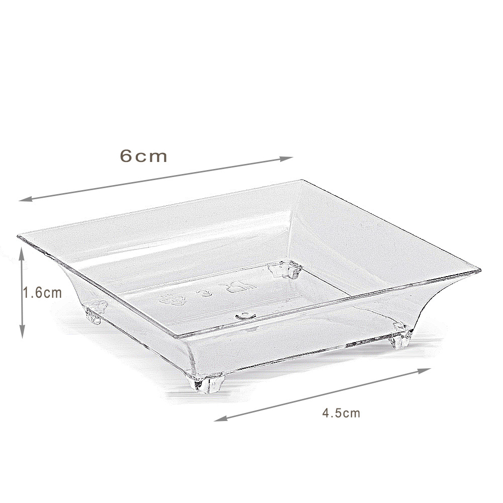 Пластиковая квадратная тарелка для кетчупа, салата, йогурта, одноразовая, для вечеринки, свадьбы, Amazon