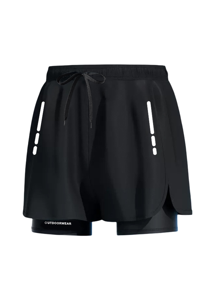 Swimming trunks men's anti-embarrassment hot spring quick-drying new plus size boxer double-layer full set of equipment