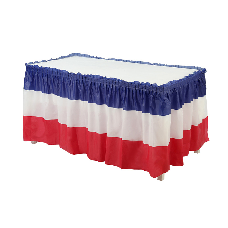Amazon New Independence Day Table Skirt Birthday Party Festival Decoration Table Skirt Activity Layout Dessert Table Skirt