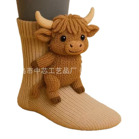 Amazon Cross-Border Hot Product Knitted Animal Socks 3D Knitted Animal Socks Stereo