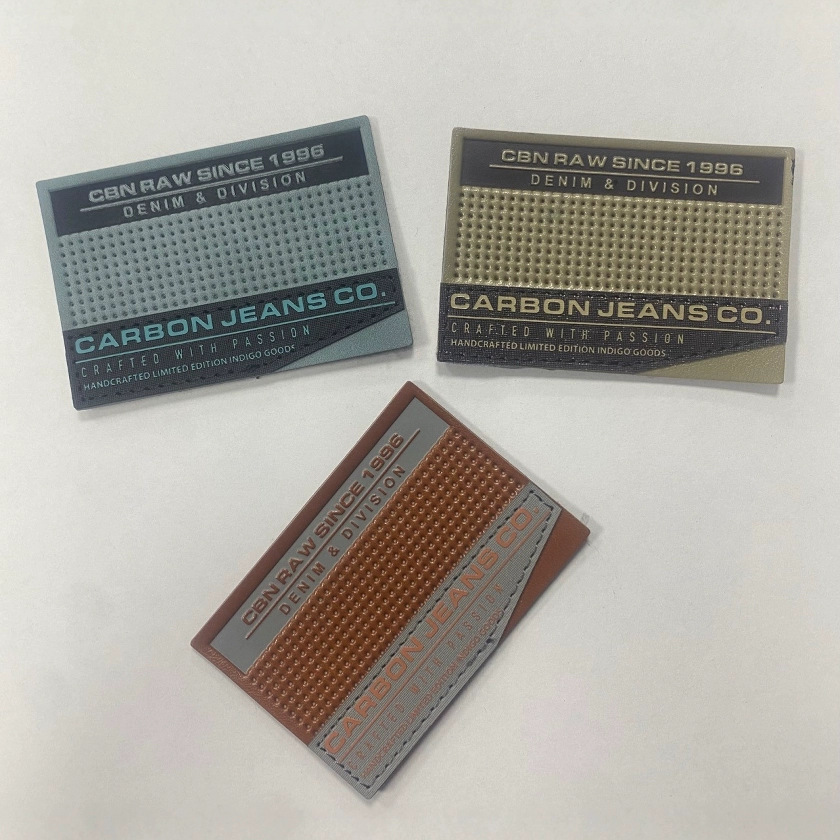 Custom PU Leather Clothing Accessories Soft Label Waist Brand High-frequency Logo Jeans Clothing Label Trendy Brand Leather Label