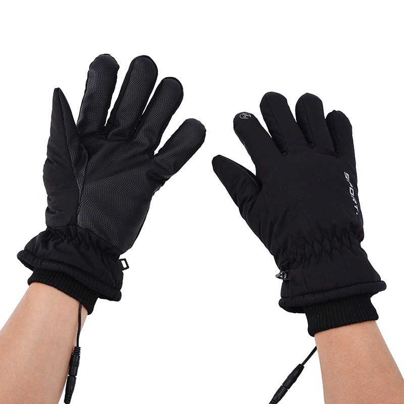 USB Heating Electric Heating Gloves Outdoor Anti-Slip Temperature Control Touch Screen Fleece-Lined Warm Ski Cycling Gloves