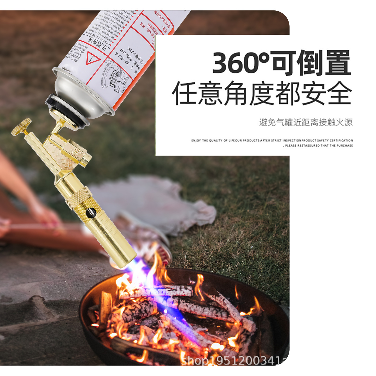 All-Copper Flamethrower for Burning Pig Hair, Portable Welding Gun, Cassette Flamethrower, Gas Tank, Barbecue Lighter, Household Use
