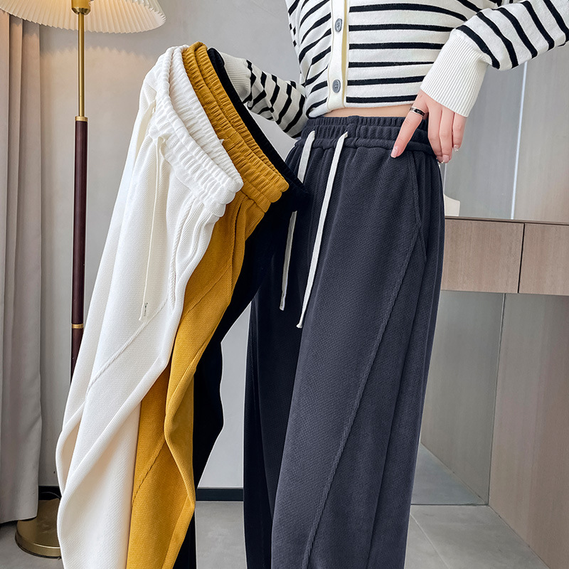 plus size Narrow Banana Pants Women's 2025 Spring New chubby girl Slimming Loose Wide Leg Pants Casual Sports Pants