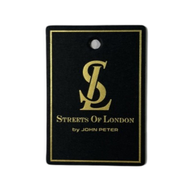 New Fashion Special Paper Clothing Hangtag Production Thickened Black Card Hot Stamping Hangtag Clothing Hangtag Label Customization