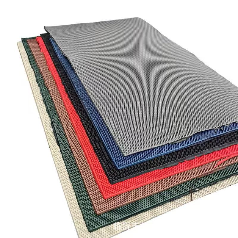 Car interior EVA embossed foot pad material 10MM thick perforated EVA car foot pad 4 square EVA cotton sheet