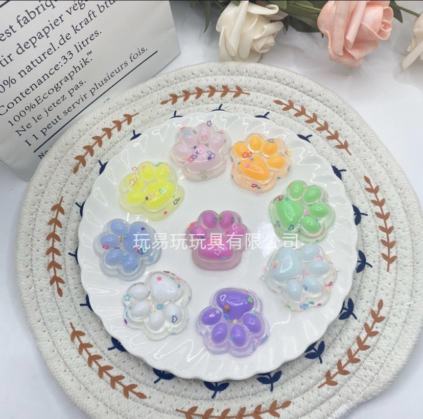 Simulation Food Toy Cat Paw Squishy Cake Toast Waffle Squishy Simulation Ice Cream Stress Relief Toy Squishy