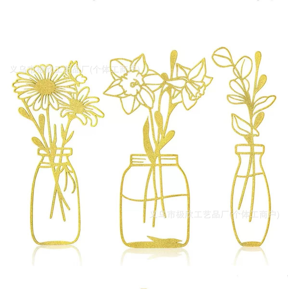 Amazon Hot Sale Wall Decoration Background Iron Art Painting New Metal Vase Wall Hanging Wall Decoration Bedroom Living Room Home