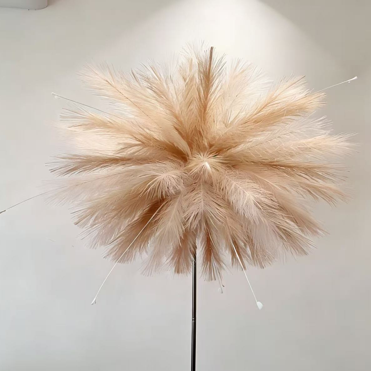 New Fireworks Feather Reed Grass Artificial Flowers Outdoor Daytime Colorful Fireworks Landscaping Pink Peacock Grass Fireworks