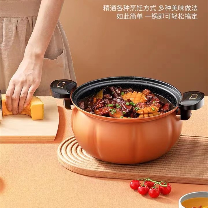 Non-stick Pressure Cooker Double-ear Tuggy Cooker Multi-purpose Soup Pressure Cooker Household Pumpkin Pot Micro-pressure Cooker Universal Gift Pot