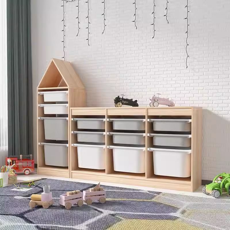 Children's Toy Storage Cabinet Multi-Functional Combination Storage Rack Drawer-Type Kindergarten Capacity Solid Wood Storage Box Factory