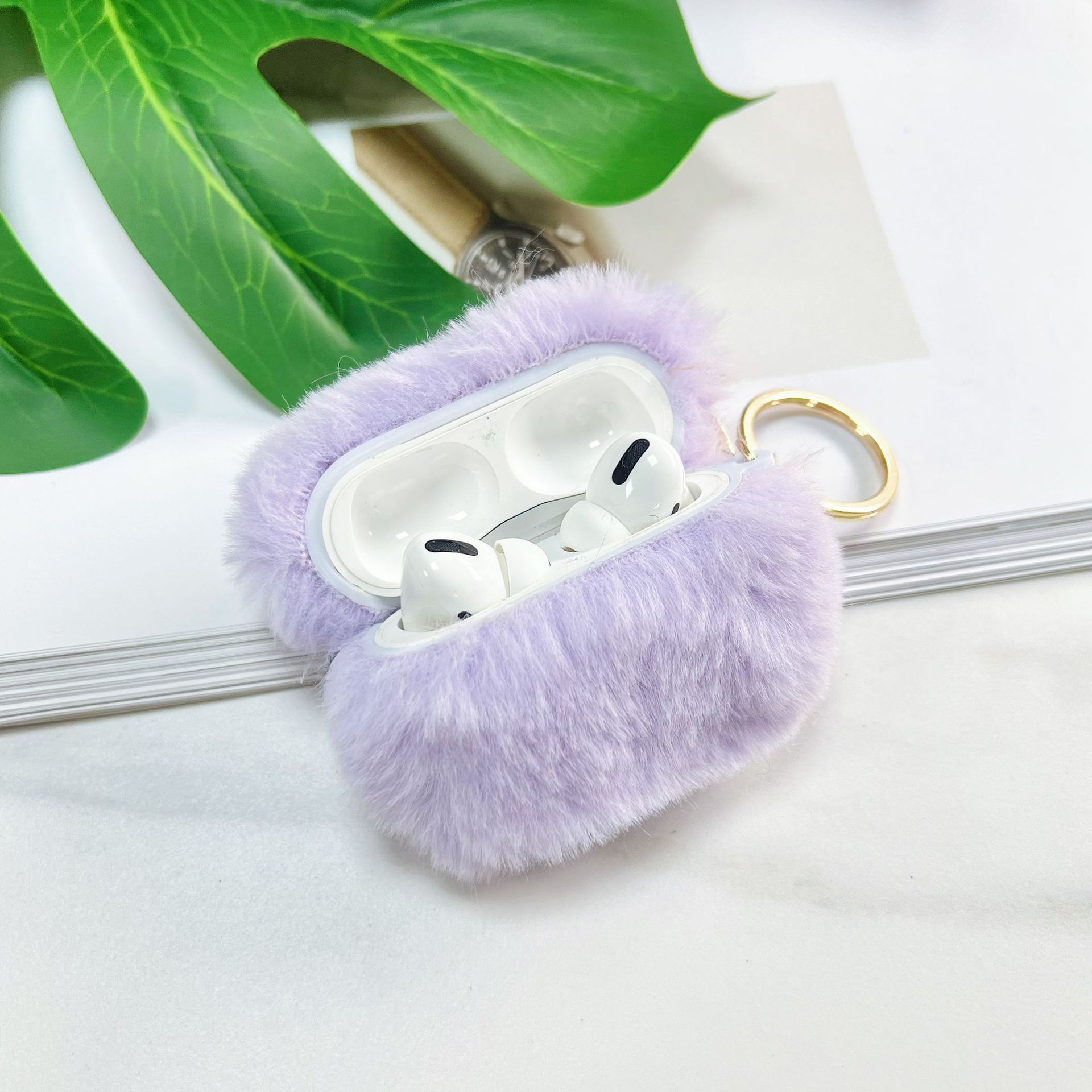 Suitable for AirPods Apple Earphone Cover Plush Shell Cute Anti-Fall Protection New Soft Shell Bluetooth Headset Colorful