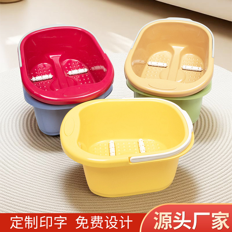 Оптовое пластиковое ведро для ножной ванны, круглое, портативное, большое, углубленное и утолщенное ведро для ножной ванны