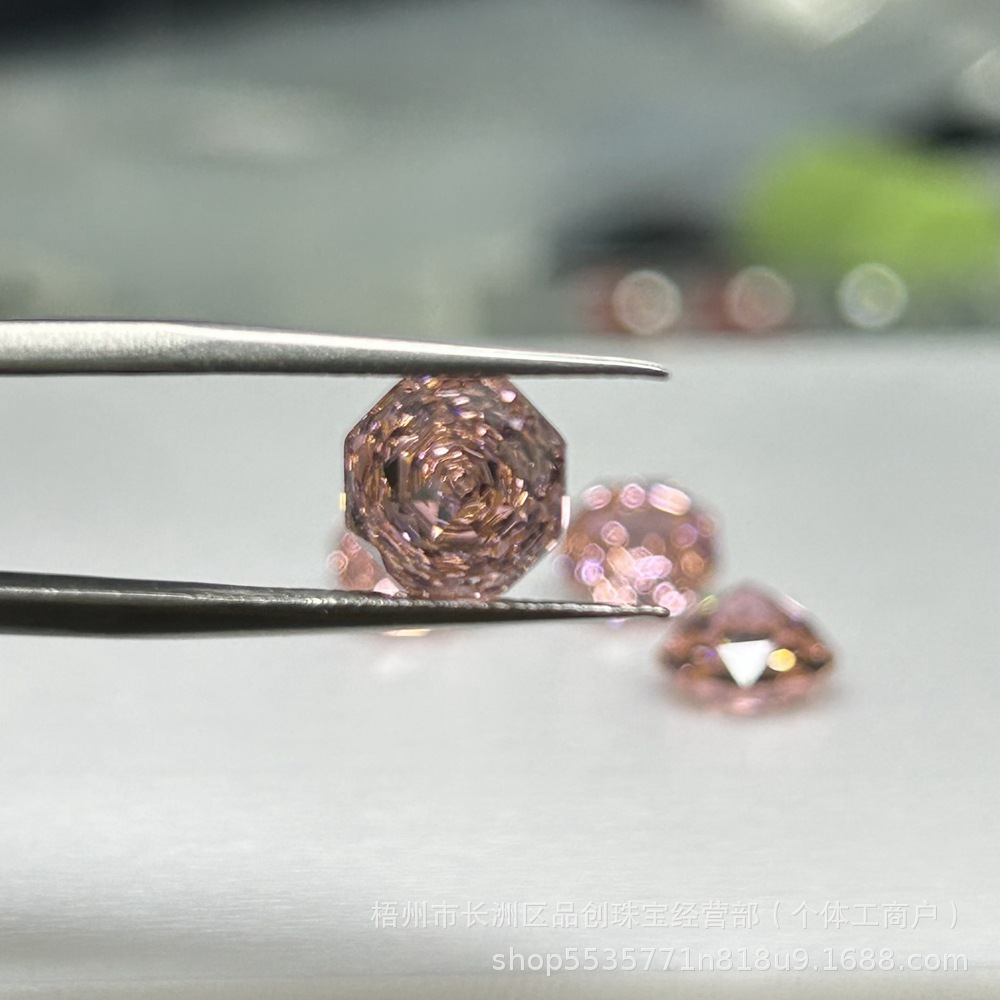 Manufacturer Wholesale Eight-Sided Millennium Rose Cut Colorfuled Zircon Loose Stone Synthetic Cubic Zirconia DIY Nail Art Inlay