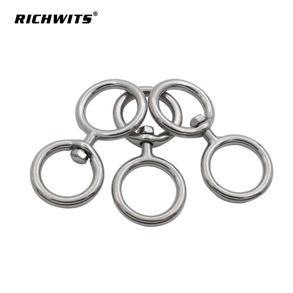 Stainless Steel Swivel Ring 304 316 Fishing Gear Swivel Universal Connection Buckle Figure-Eight Ring Pet Chain Swivel Buckle