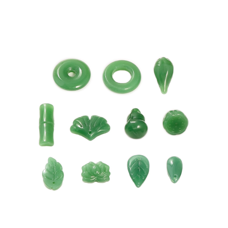 New Chinese Style Ping An Buckle Glass Accessories Imitation Jade Ping An Buckle White Jade Topaz Princess Buckle Necklace DIY Pendant Pendant